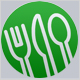 Green utensils graphic